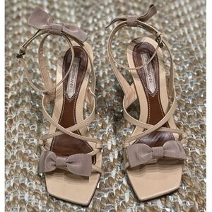 Zimmermann Strappy Bow Tie Sandals - Nude Beige - US W 7.5 (EU 38) - Never Worn
